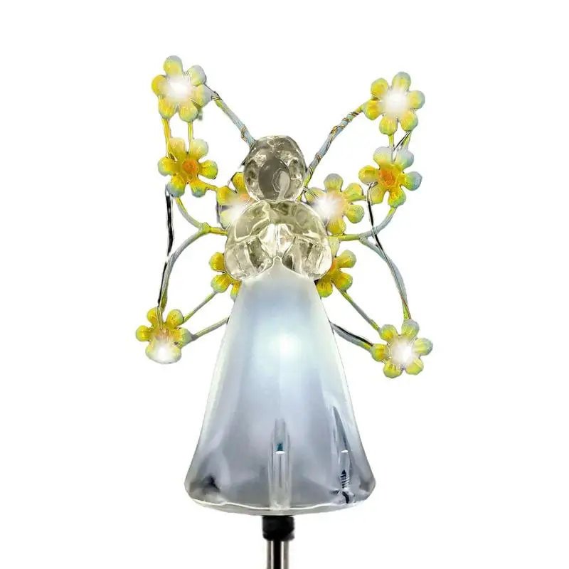 

Солнечный светильник с ангелом для кладбища, садовый светильник на колышке с питанием от солнечной энергии, водонепроницаемый декоративны...