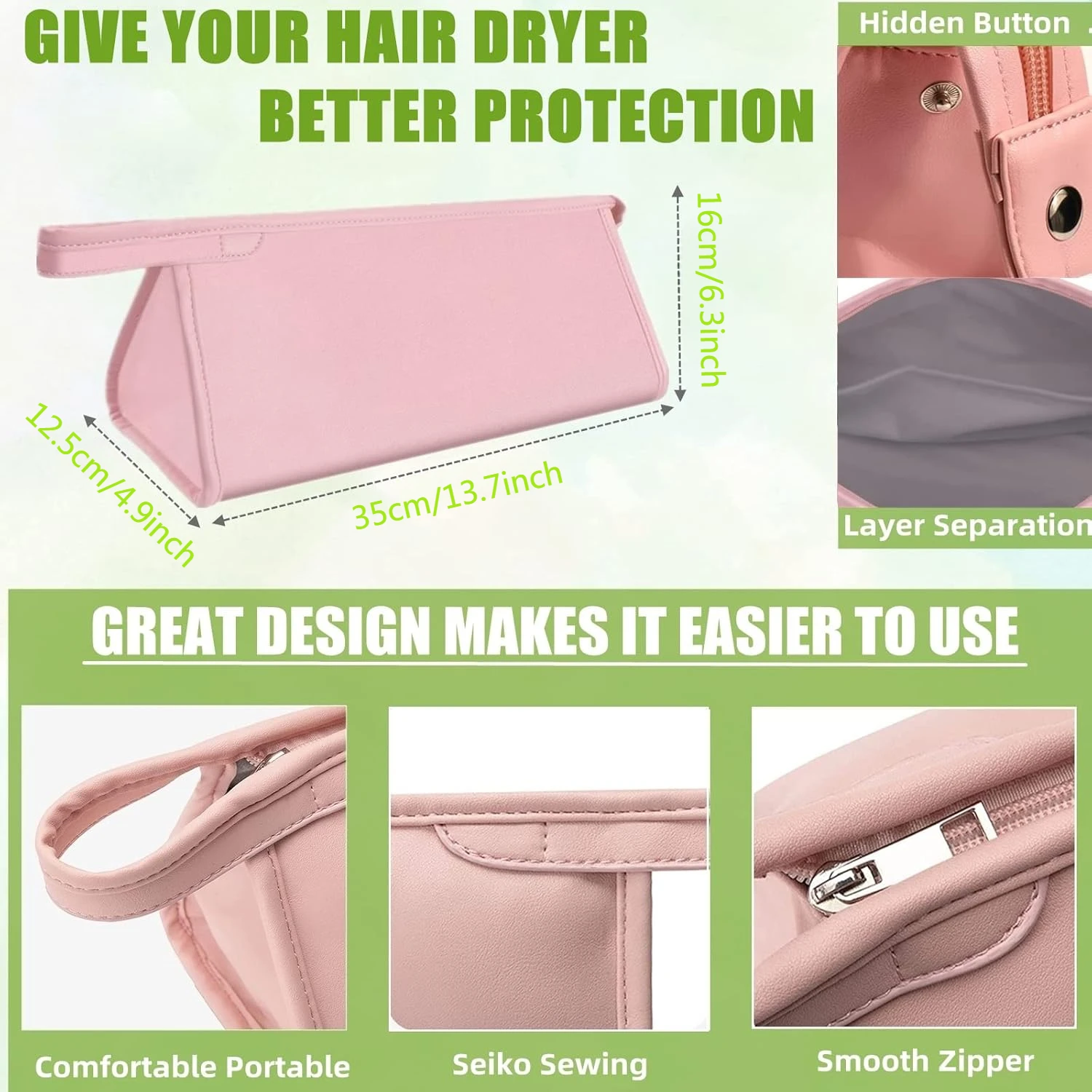 Фото Дорожный чехол из искусственной кожи, совместимый с Dyson Airwrap Styler, портативная водонепроницаемая сумка-органайзер для насадок Shark FlexStyle №3