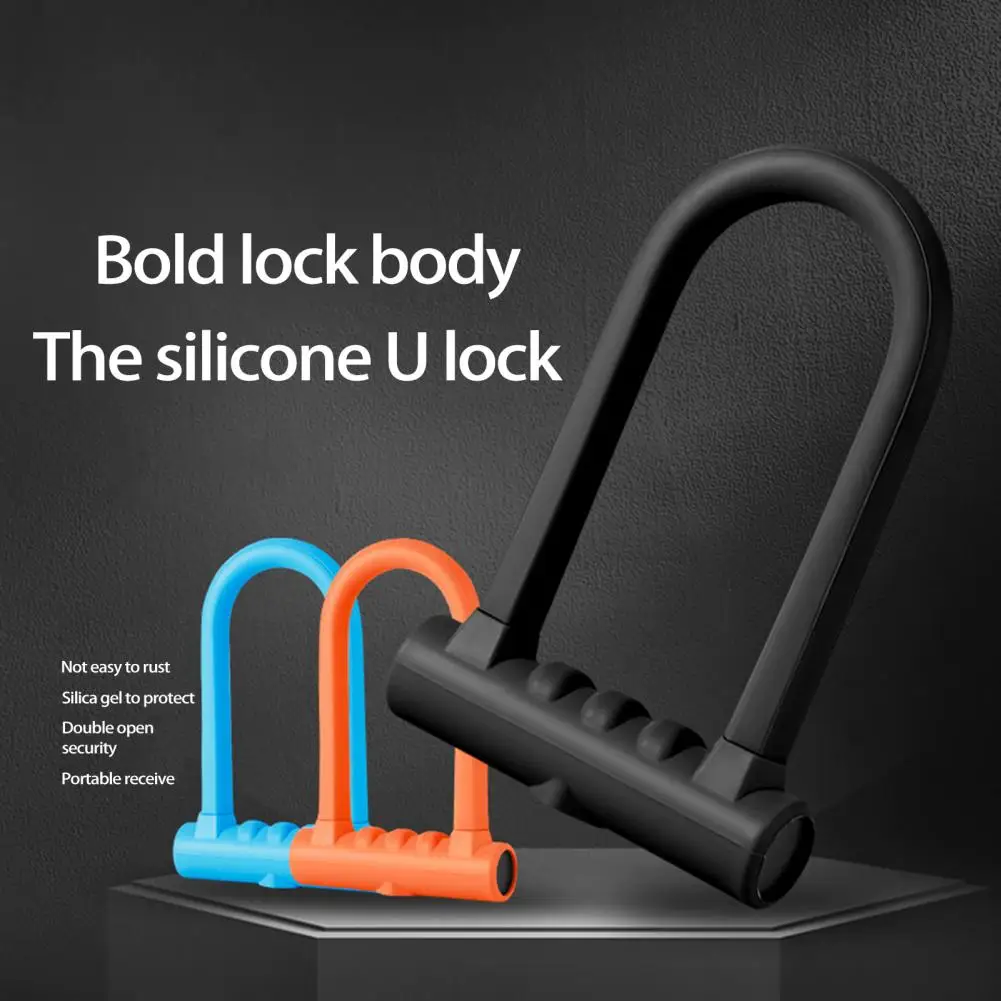 

Удобный U-образный замок для велосипеда, толстый сверхмощный комбинированный велосипедный замок, прочная конструкция, 3 цвета, защитный замок, велосипедные принадлежности