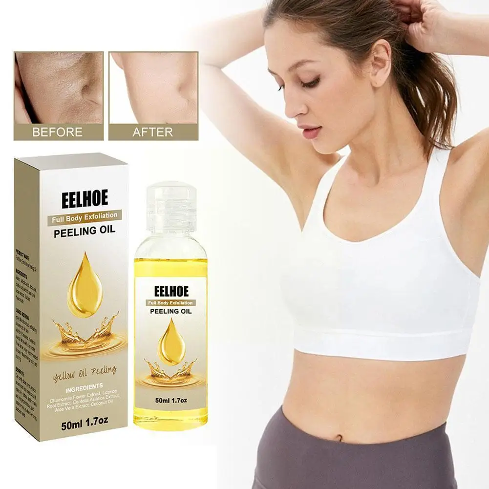 

50ml Yellow Peeling Oil Scrub Exfoliating Dead Skin Remove Knee Lightening Arm Whitening Serum Legs Body Bleaching Q4W9