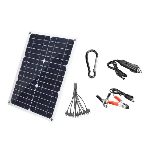Монокристаллическая Солнечная зарядная панель 5 в 30 Вт, портативная солнечная панель с выходом USB, уличная портативная солнечная система, зарядное устройство для автомобиля, яхты, RV