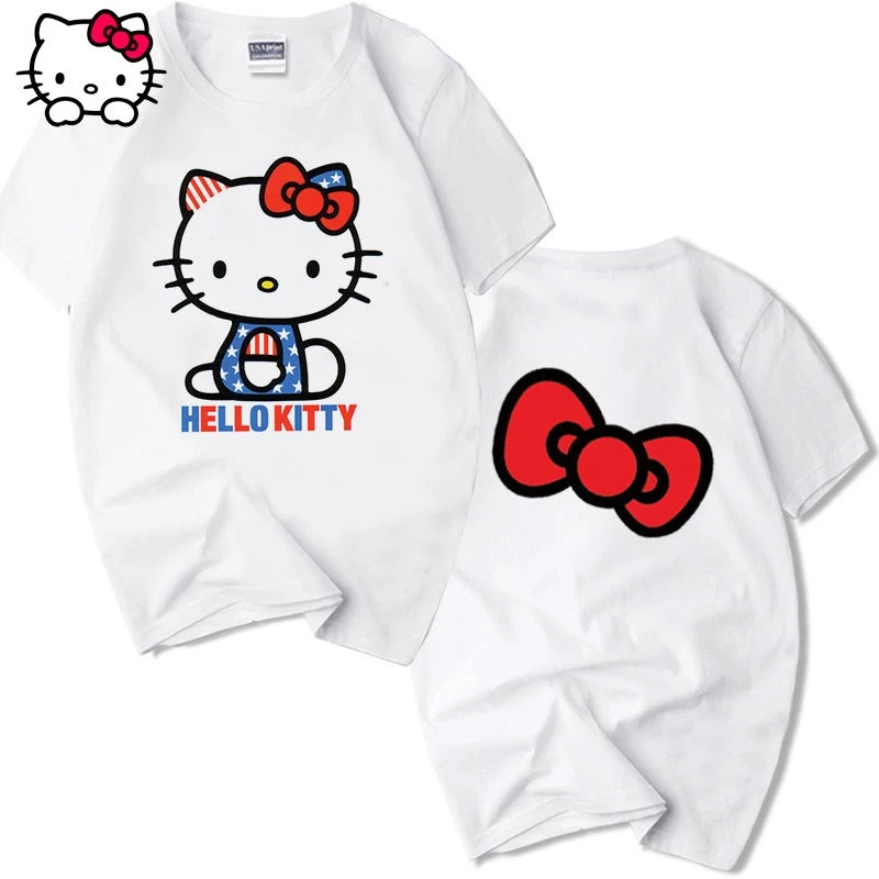 Женская футболка с коротким рукавом и принтом Hello Kitty Y2k |