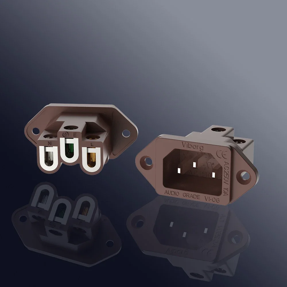 Viborg Коричневый аудиокласс VI06CR Чистая медь с родиевым покрытием Входная вилка IEC