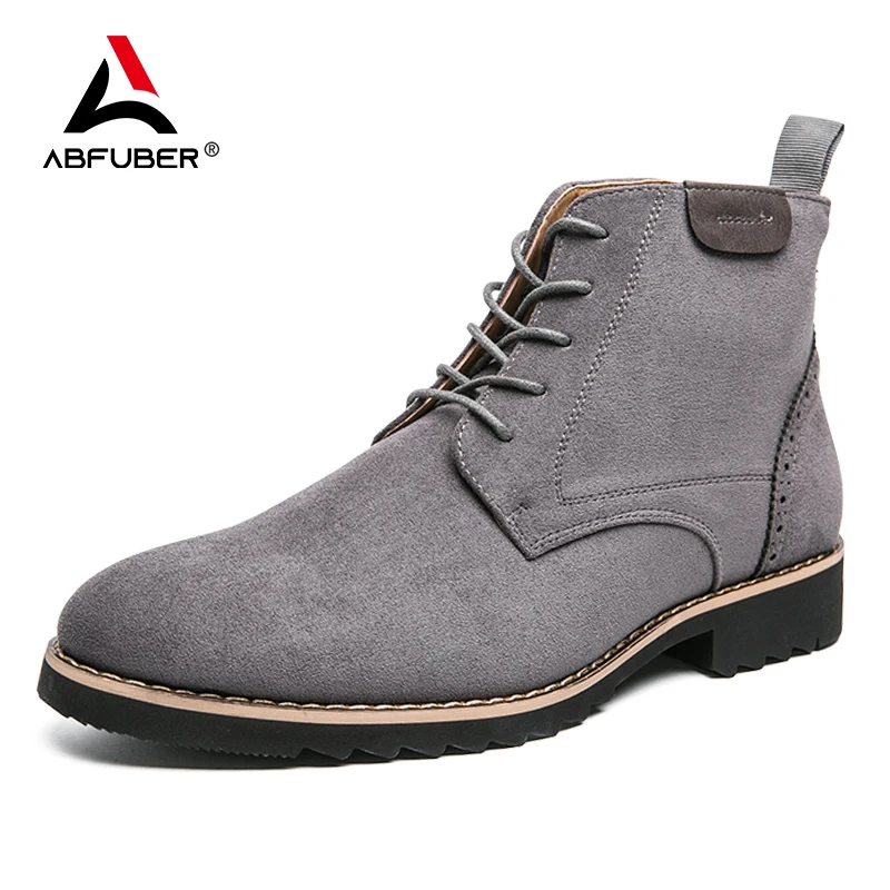 

Замшевые кожаные ботинки, мужская обувь, осенние модные ботинки челси, Кожаные Классические мужские ботинки, мужские ботильоны