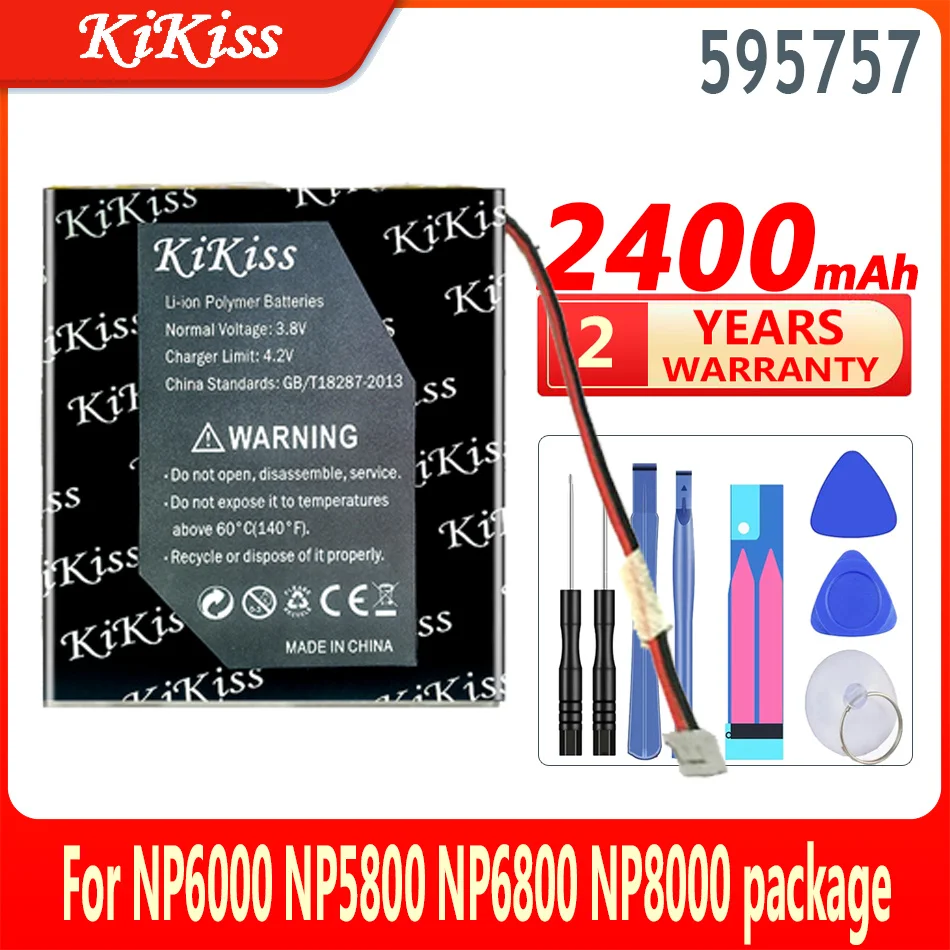 

2400mAh KiKiss Новая батарея 595757 для полимера Ноя NP6800 NP8000 NP6000 NP5800 посылка перезаряжаемая литий-ионная батарея