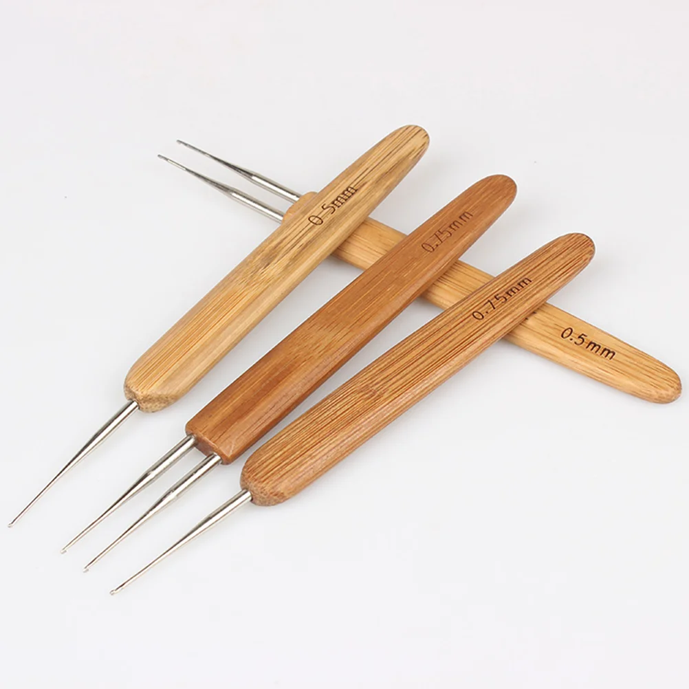 

2 Pcs Braid Tool Afghan Crochet Hook Handle Crochet Hooks Tighten DIY Crochet Hooks Large Crochet Hook Wooden Crochet Hooks Set