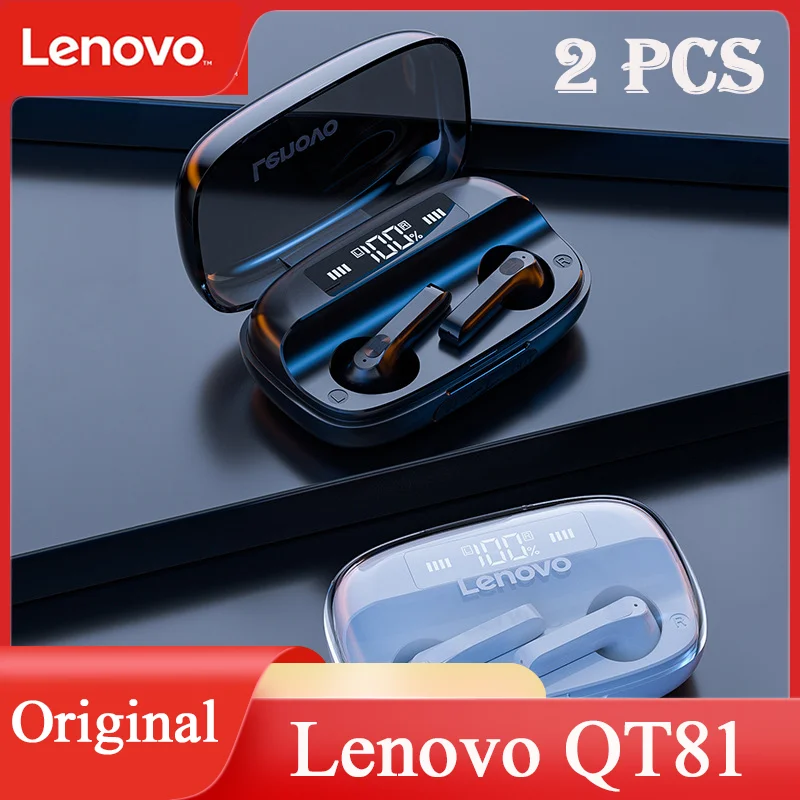 

Original Lenovo QT81 TWS Upgraded Bluetooth Headset Wireless Earphone with Microphone Touch Control 5.0 Mini Sports Headphone