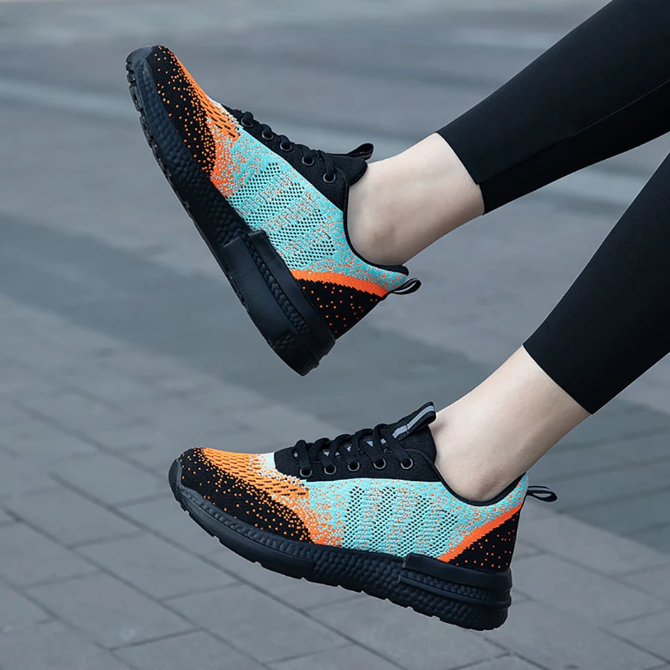 Loekeah Couple Casual Shoes Colorful Running Sneakers Breathable Increase Height Footwear Fashion Outdoor Sports Shoes For Ladiy