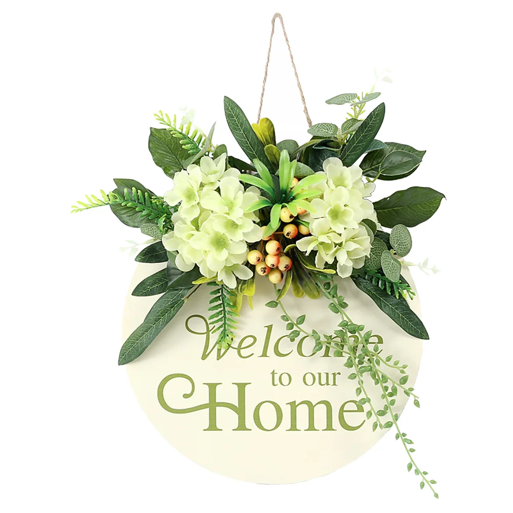 

Artificial Flower Listing Door Pendant Welcoming Hanger Household Rustic Decor Wreath Front Signs Garland Doorplate Adornment