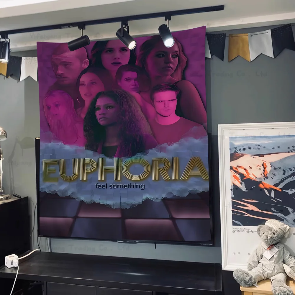 Euphoria TV Series Аниме Гобелен Хиппи Цветочные Настенные Ковры Декор Общежития Дешевые