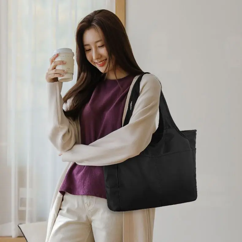 2023 New Women Cloth Bag Fashion Portable Oxford Cloth Leisure Multi pocket Large Capacity Travel Bag Nylon Shoulder Dance Bag