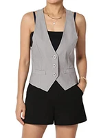summer womens suit vest formal business office cotton v neck sleeveless jacket ladies coat