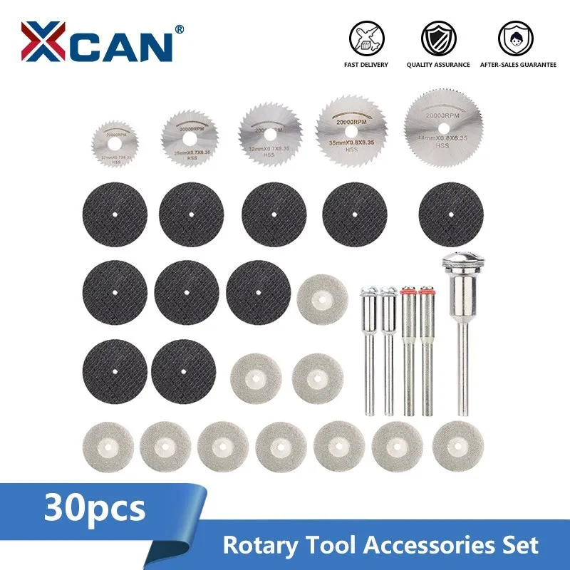 

XCAN Diamond Saw Blade,HSS Cut off Disc,Mini Saw Disc,Metal Cutting Disc Set for Dremel Rotary Tool Wood Cutting 30pcs