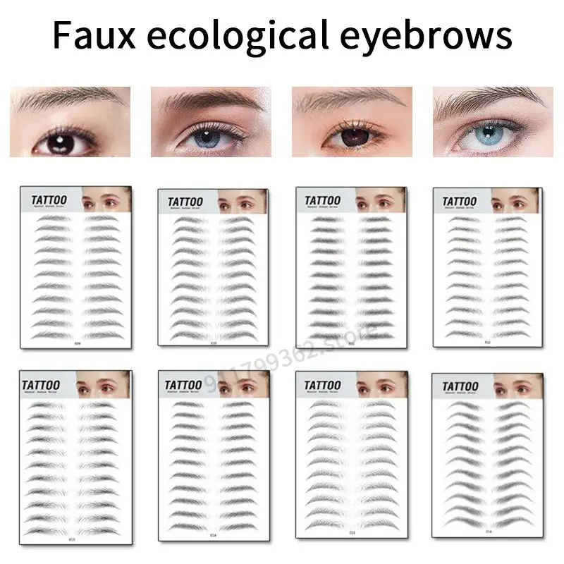 

4D Faux Eyebrow Tattoo Stickers 5 Piece Set Fake Ecological Brows Long Lasting Waterproof Natural Makeup Eyebrow Cosmetics