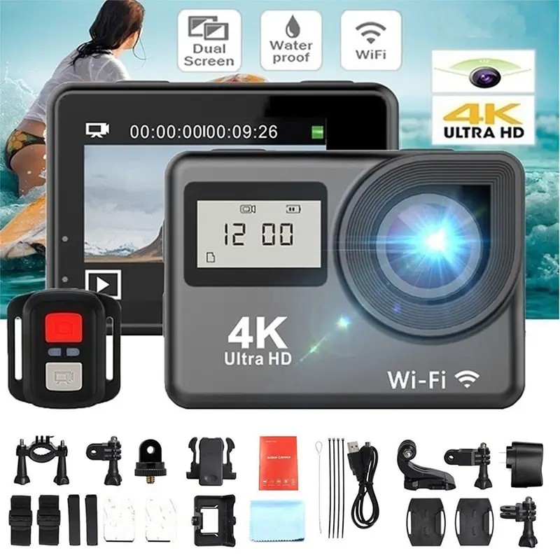 

4K 1080P HD 2'' Dual Screen Sport Action Camera DV WiFi Waterproof As Go Pro UK