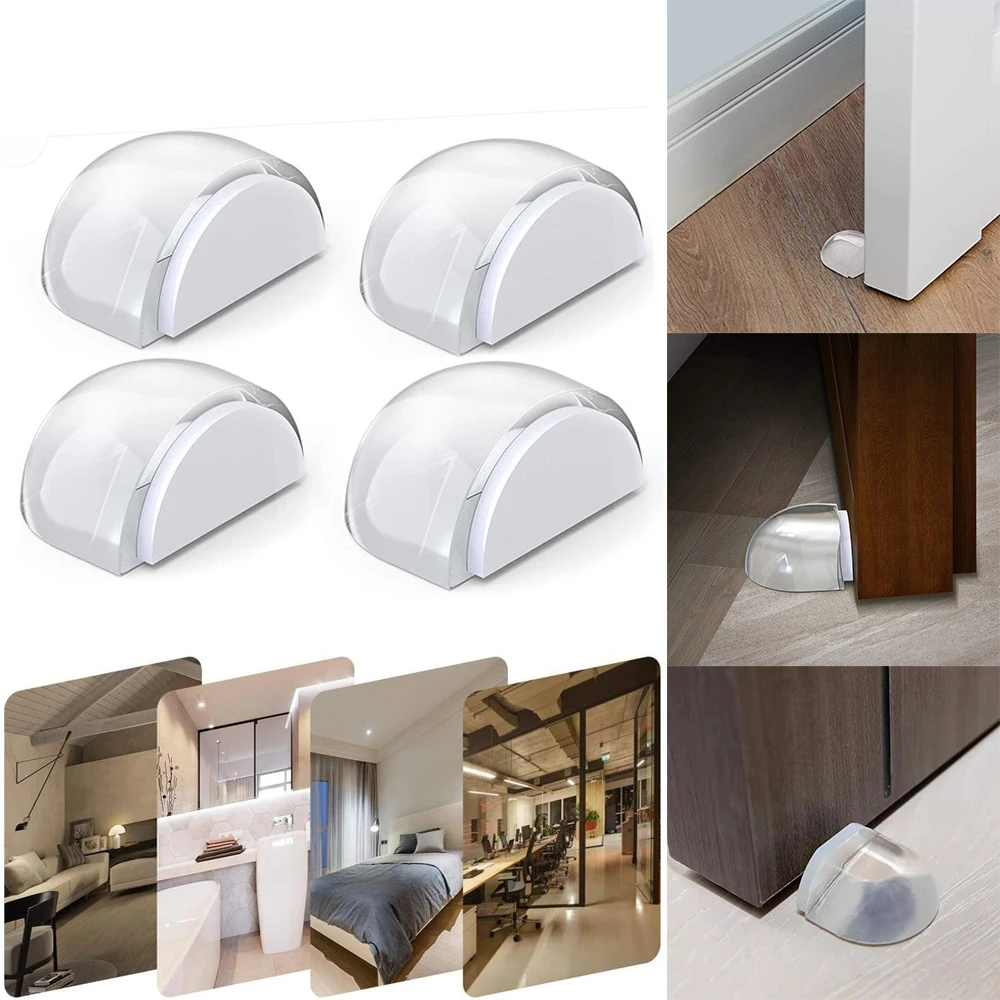 

Transparent Acrylic Door Stopper No Need Punch Self Adhesive Anti-Collision Buffer Pad Home Walls Furniture Protective Accessory