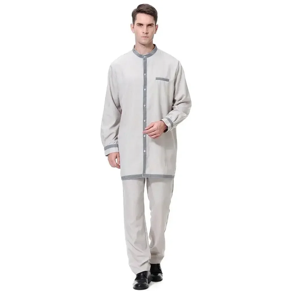Рамадан Мусульманские Мужчины Джубба Тобе Комплект из 2 предметов Саудовская