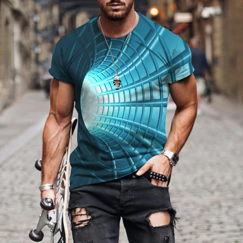 

Trend Summer New Men's Short Sleeve T-Shirt Men's Fashion Casual Retro Printing Series Breathable 3D Printing Oversized Top