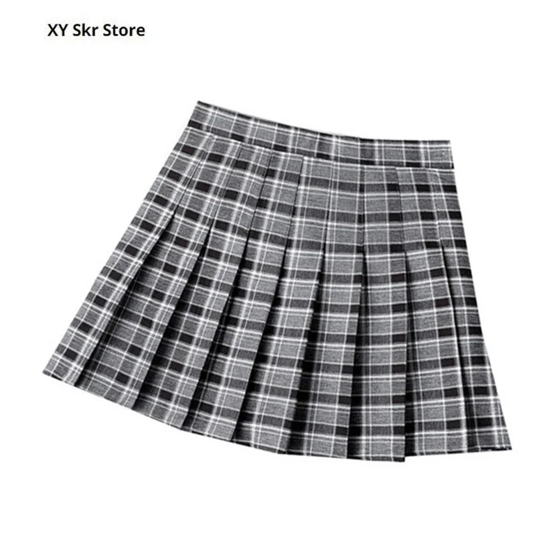 

Summer Women Pleated Skirt High Waist Female Plaid Skirts Preppy Style Ladies Girls Dance Mini Skirt Fashion Chic Woman Skirts