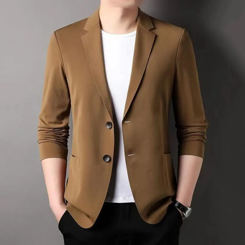 

Autumn Fashion Summer Suit Coat For Men Casual Cardigan Hombre Solid High-Quality Spring Long Sleeve Male Fit Youth Brand 2022