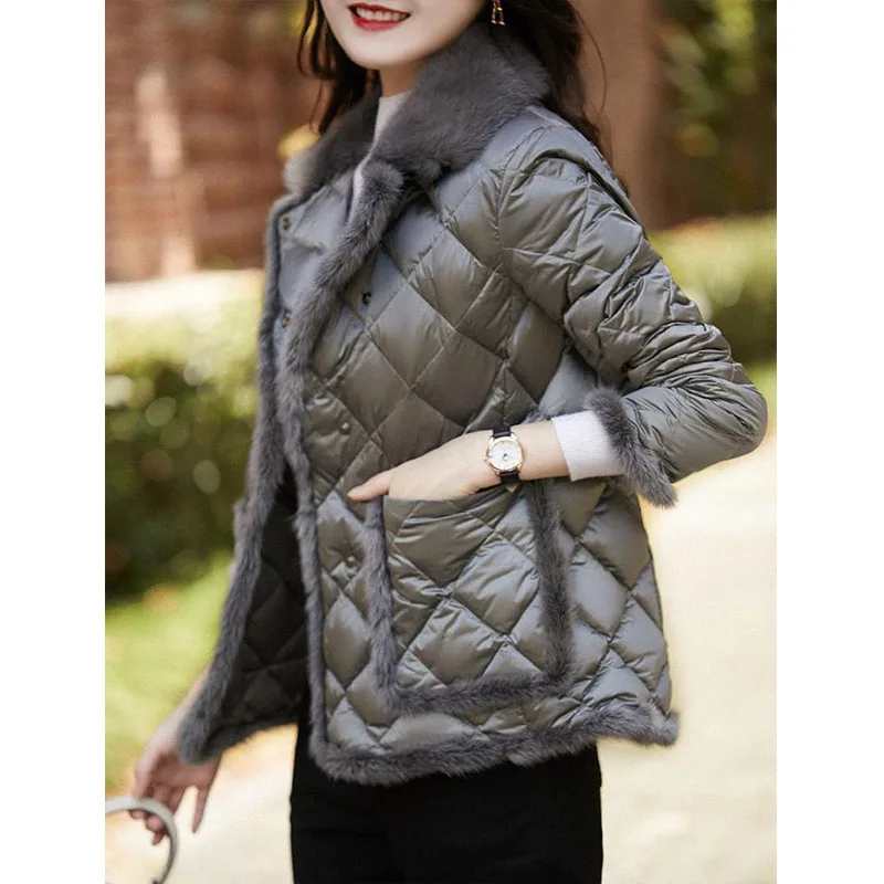 

2023 Parka Women Plus Size Padded Coat Winter Down Cotton Padded Clothes Artificial Mink Hair Splicing Warm Parkas Jackets Woman