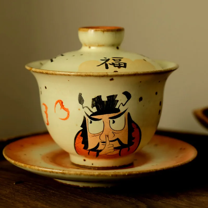 Цзиндэчжэнь Xincai Alum Red ручная роспись Shipo Mud Керамогранит нарисованный пустой Gaiwan