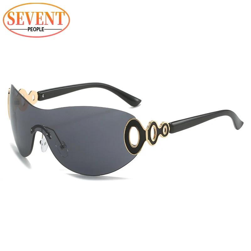 

Rimless Y2k Sunglasses Women 2023 New Fashion One Piece Sun Glasses For Female Oversized Sunglass 2000'S Vintage Shades Eyewear
