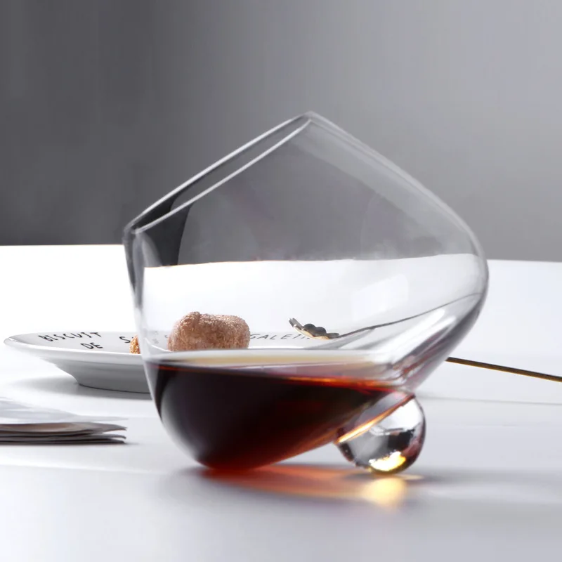 

Normann Copenhagen Rotating Whiskey Crystal Glass Roll Better Aeration Wine Cup Tumbler Liquor Cognac Martell XO Whisky Brandy