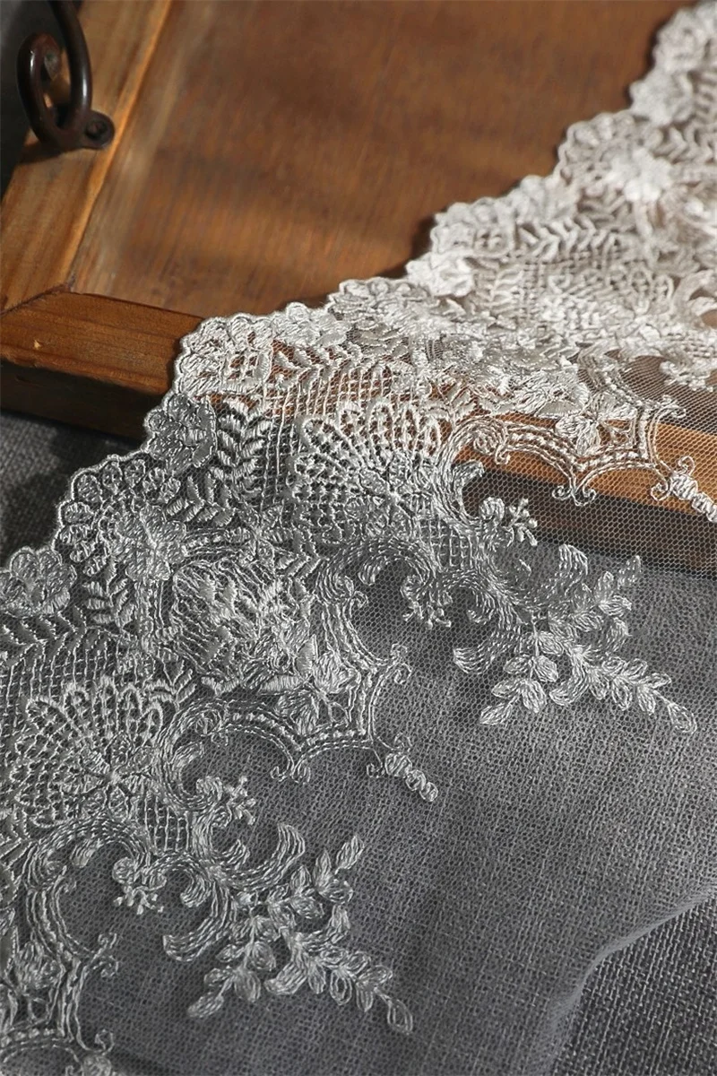 2 ярда гребешок с вышивкой тюль кружево цветы сетчатая отделка для свадебного