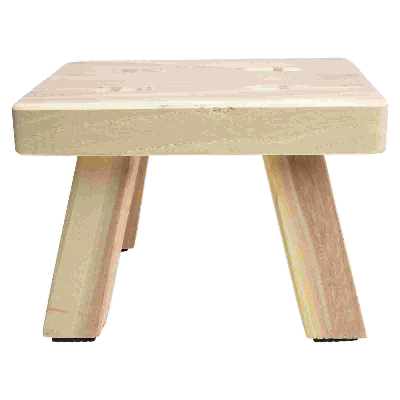 

Stool Step Wooden Wood Kids Kitchen Stools Bathroom Foot Garden Footstool Children Toilet Rest Rustic Stepping Potty Bar Bedside