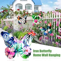 24 pcs metal butterfly wall art decor crafts fence sculpture beautiful vintage ornament for home patio garden jardineria decor