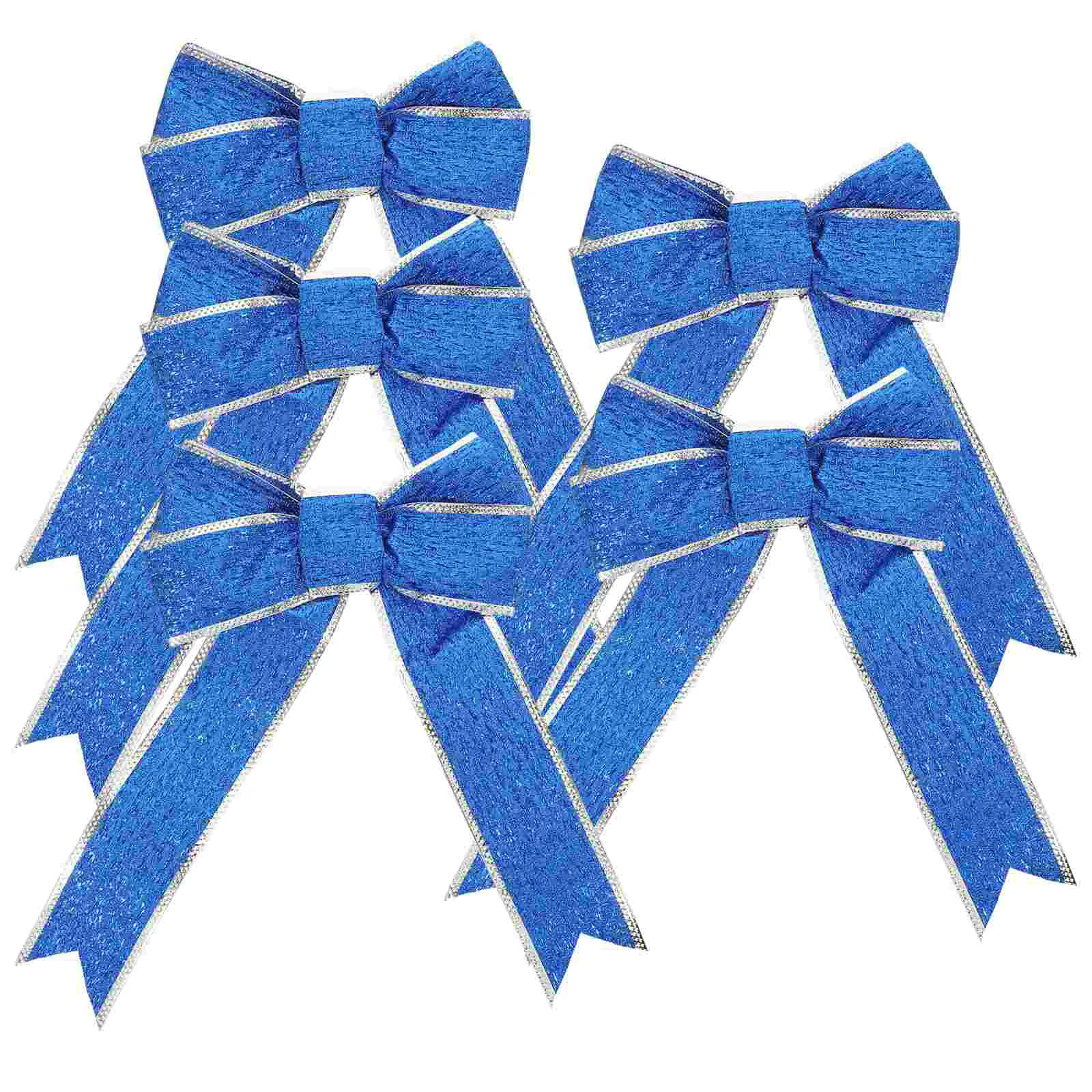 

Christmas Bows Bow Ribbon Tree Gift Wrapping Knot Ornaments Blue Large Wreath Topper Bowknot Present Knots Decorative Holiday