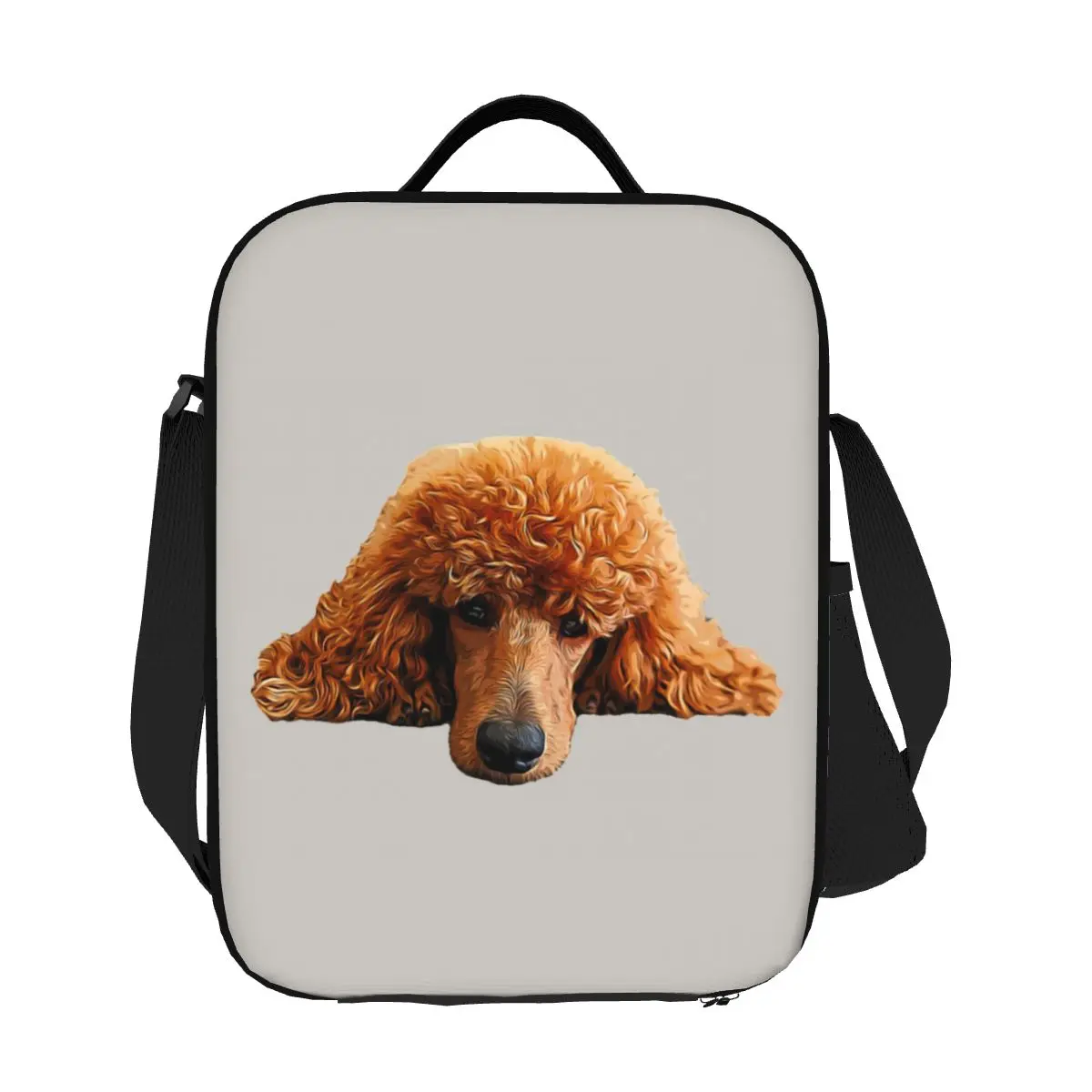 Изготовленная на заказ изолированная сумка для обеда с головой кавайного пуделя