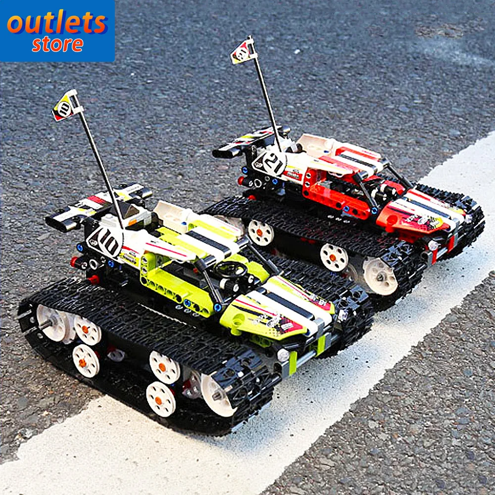 

Mould King High tech Tracked Race Remote Control Racing Car Moc Technical Bricks Model Buliding Blocks 42065 boy Toy 410pcs
