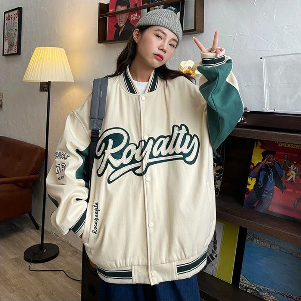 

Hip Hop Y2K Streetwear Bomber Jacket Women Harajuku Fashion Korean Oversized Baseball College Uniform Varsity Coat Clothes