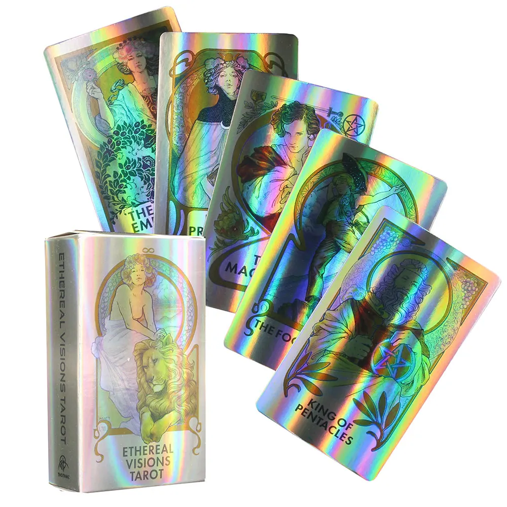 

The Oracle Of Ethereal visions Holographic Tarot Deck Table Card Game For Adults And Children Fate Divination Playing Cards