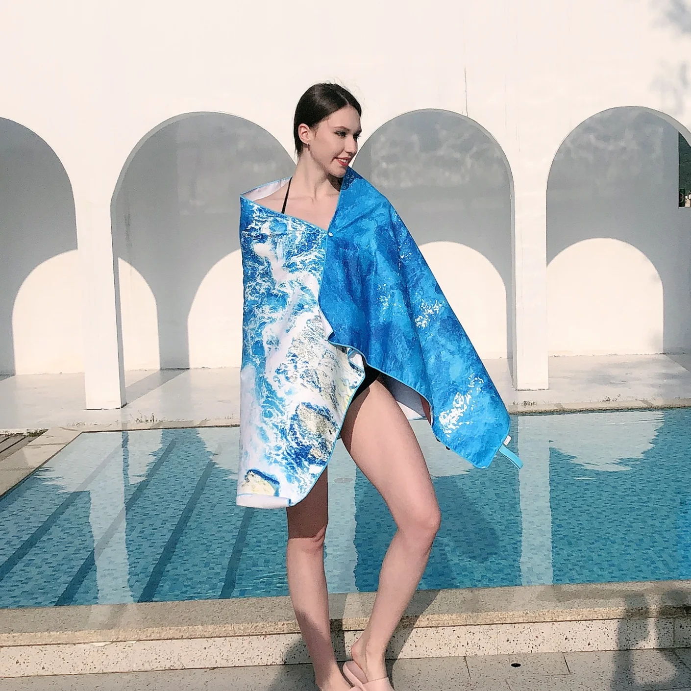 

Пляжное полотенце с пряжкой, 160*80 см, спортивное быстросохнущее портативное абсорбирующее банное полотенце из полиэстера, коврик для плавания, фитнеса, йоги, защита от солнца