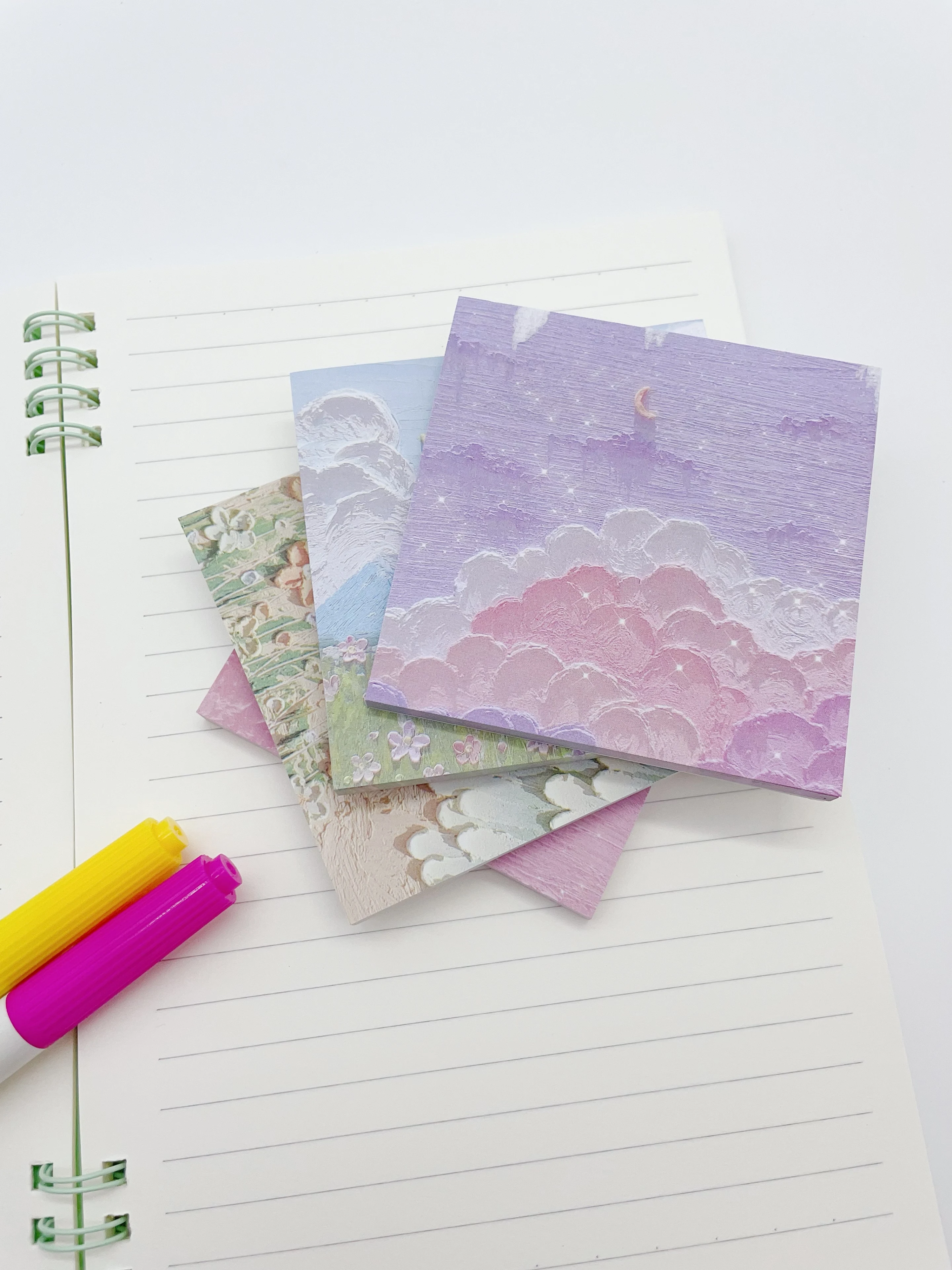 

1pcs Student index stickers, cute scenery messages, notebooks, minimalist notes