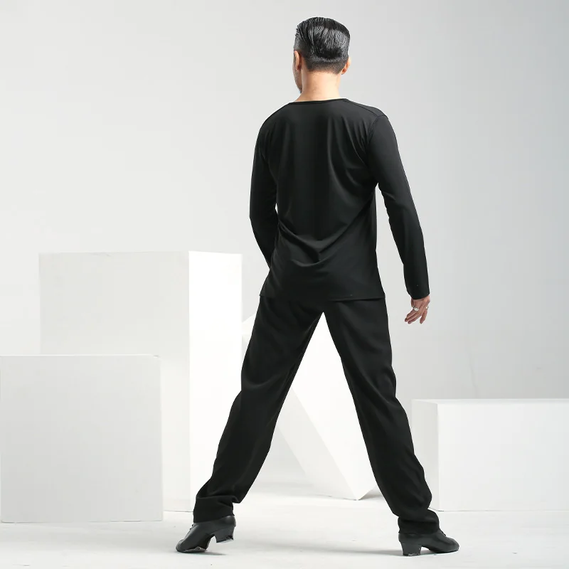 Мужские топы для латиноамериканских танцев 2022 тренировочная одежда с V-образным