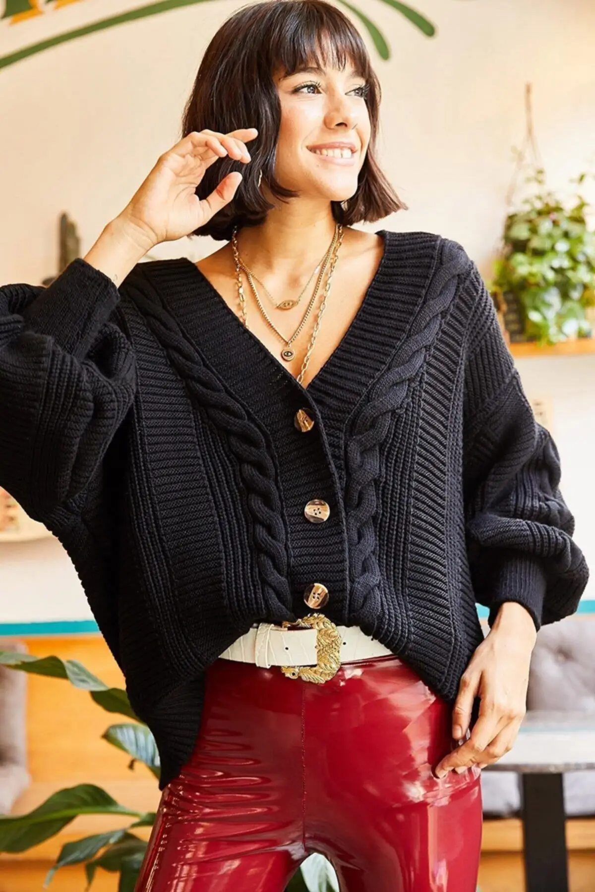 

Women's Cardigan Thick Hair Knitted knit Casual Knitted Quality Fashion Cardigan Sweaters Loose Sweater Sweater Jumper