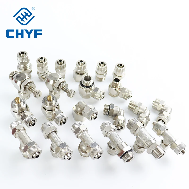 10 шт. серии PZR TKC никелированная латунь пневматический вставной быстрый