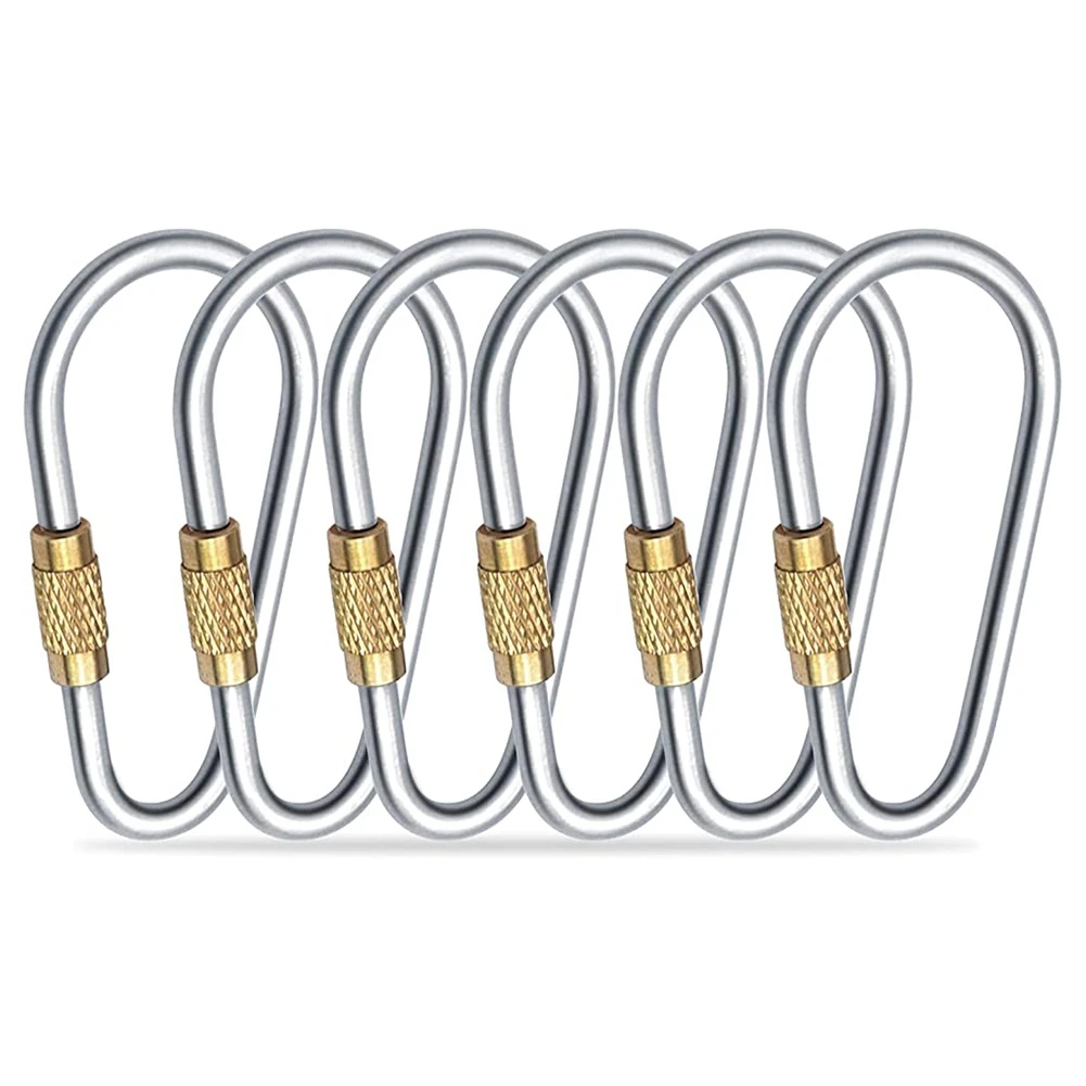 

6 шт. миниатюрный титановый замок-карабин, маленький легкий прочный D-образный зажим для ключей для дома, улицы, рюкзака, альпинизма
