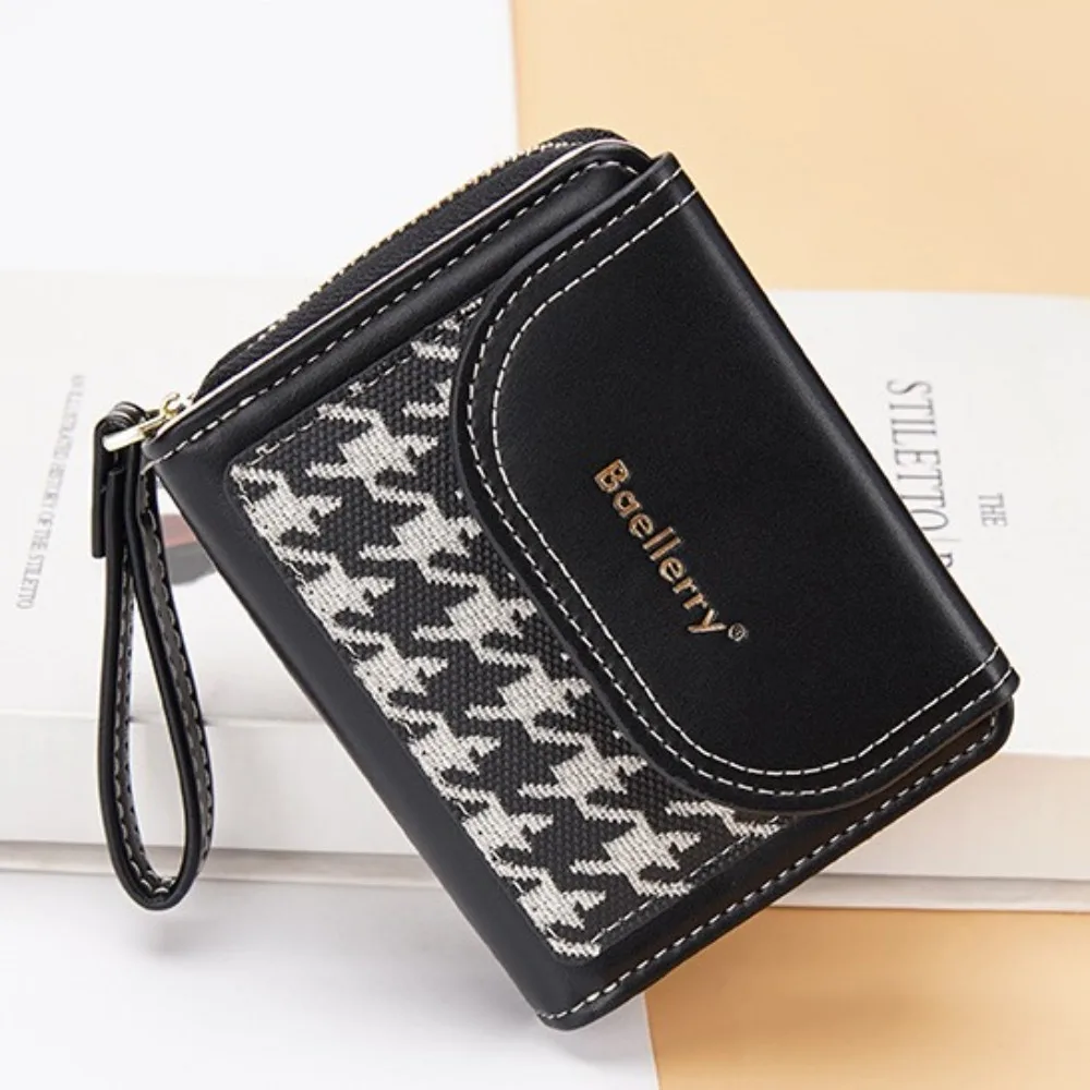 Корейский стиль короткий кошелек на молнии слот для нескольких карт женский