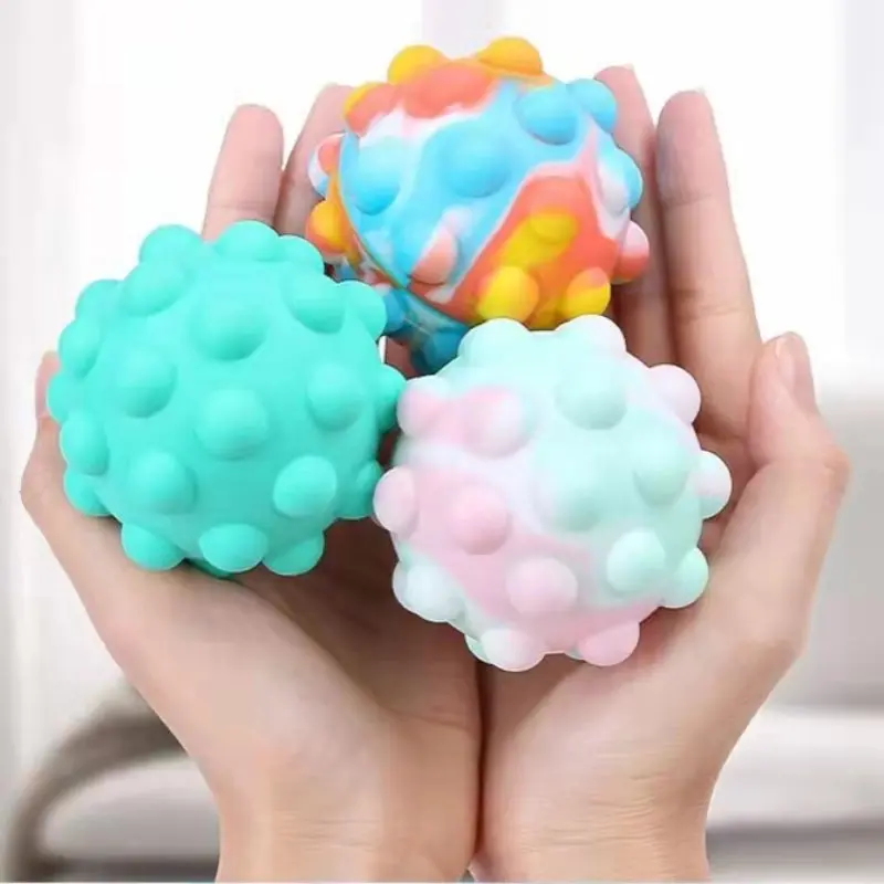 

New Styles Children's Kawaii Figet Gift Antistress 3 D Cube Rainbow Elastic Ball Decompression Squeeze Kids Aldult Relief Toy