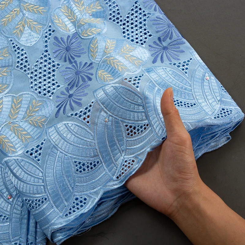 Роскошная нигерийская хлопковая кружевная ткань швейцарская вуаль 2023 высокое