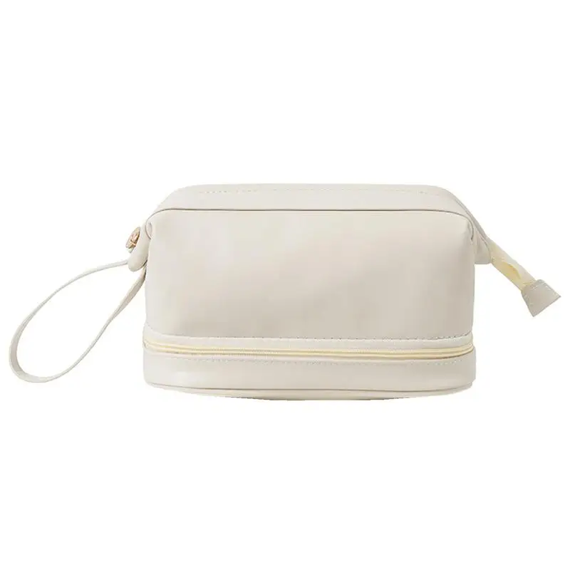 

Дорожная косметичка, двухслойная большая косметичка, сумка на молнии, водонепроницаемая дорожная косметичка, Портативная сумка из искусст...