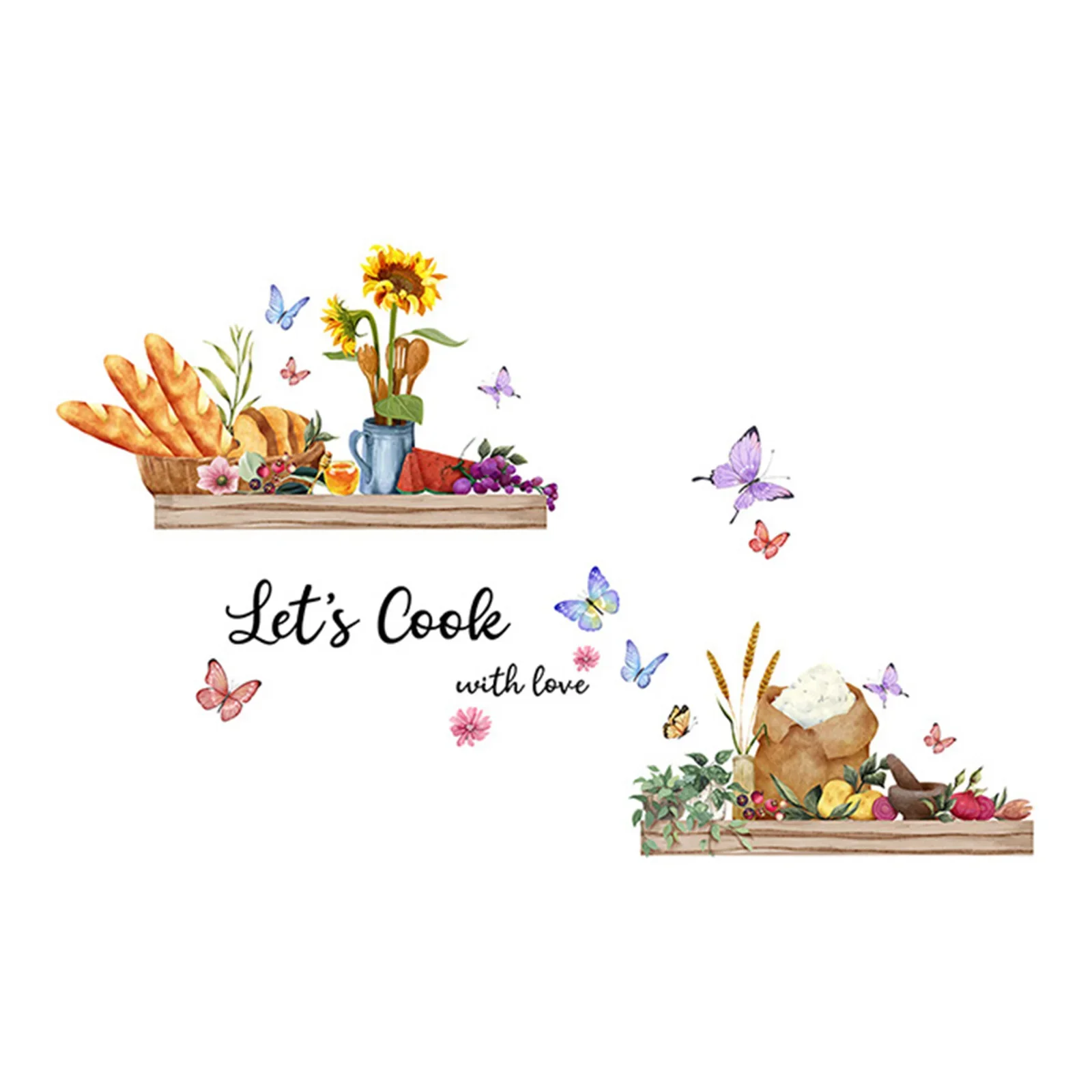 1 шт. наклейки на стену для кухни забавный дизайн посуда повара украшение дома