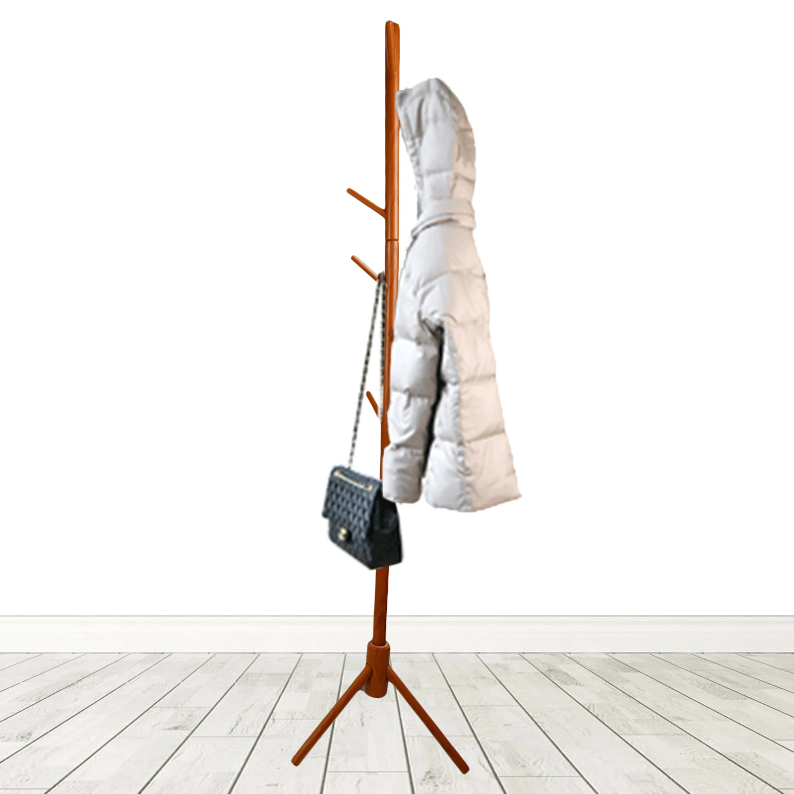 

Wooden Free Standing Coat Rack Adjustable Sizes Free Standing Coat Rack for Hanging Garment Hat Handbag