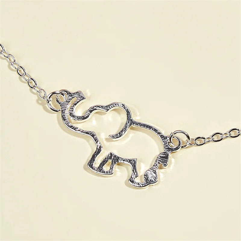 

Creative Cute Elephant Design Pendant Necklace Trendy Female Gold Silver Chain Elephant Lovers Gift Collares Gargantilla Mujer