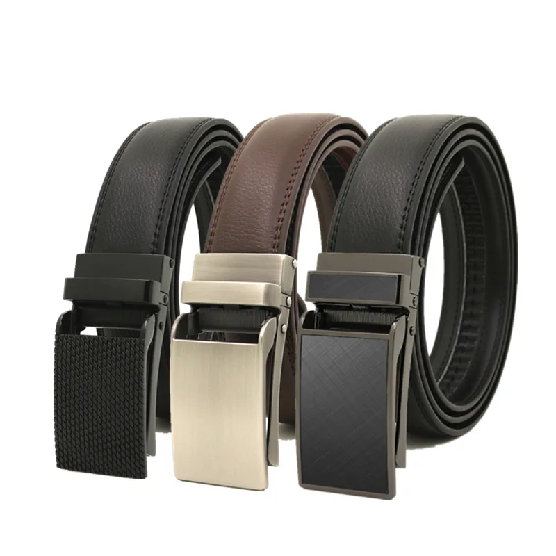 Men's Fashionable Automatic Buckle Cowhide Male Leather Belt For Men Business